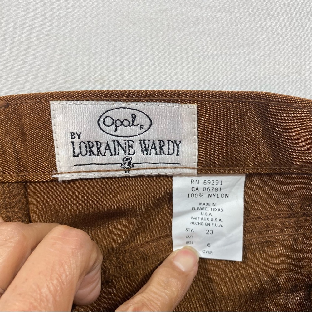 Lorraine Wardy Vintage Brown Two-Piece Suit button down jacket pant set sequins - Picture 13 of 14